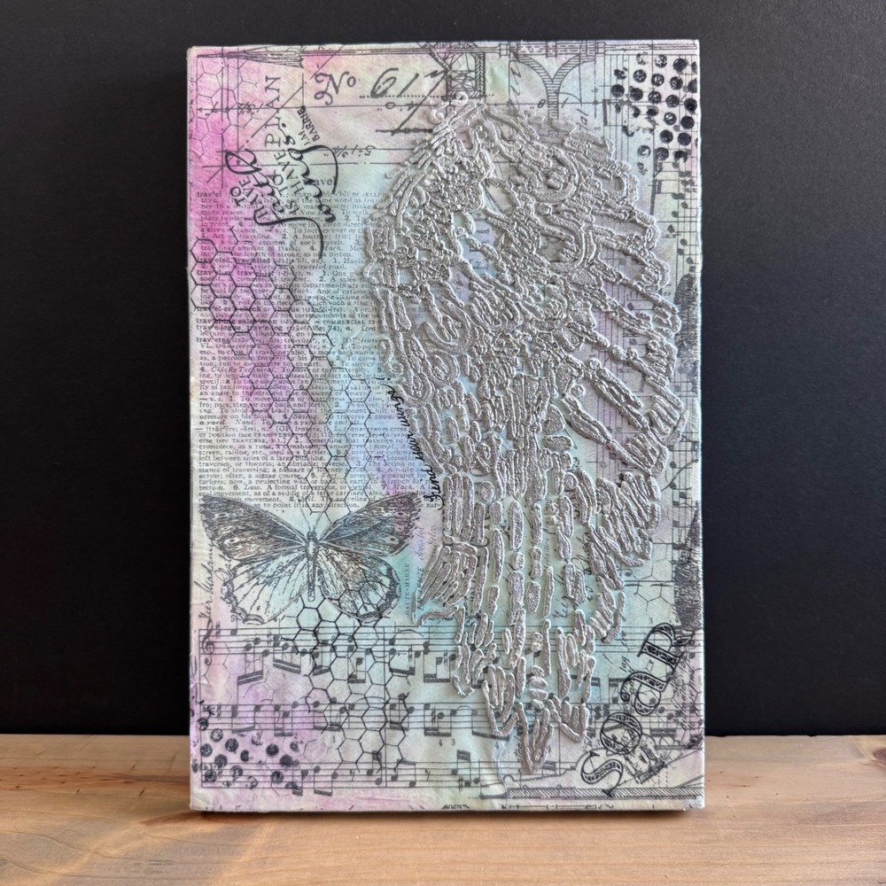 Mixed media decoupage wall art butterflies embossed wing cottage core fairy core